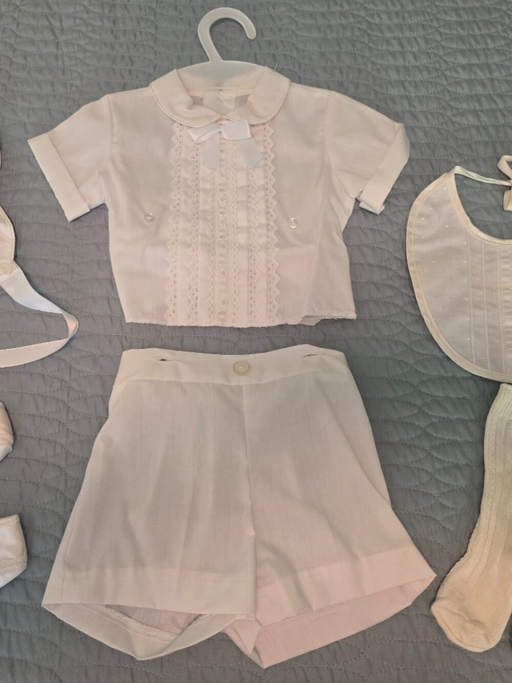 NEWBORN Boy Christening Outfit.   WHITE